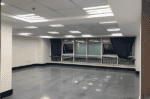 LED back light grill enhances contemporary room aesthetics and lighting efficiency.