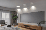 Circular LED down lights for modern interior lighting solutions.
