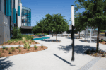 LED garden torch pole for outdoor lighting and ambiance.