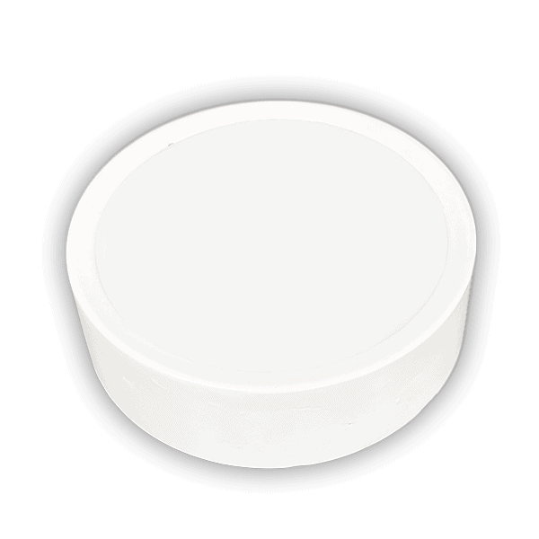 Circular surface LED down light for surface mounting and modern lighting design.