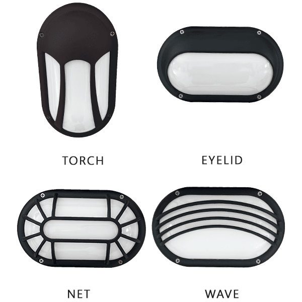 LED aluminum bulk head light suitable for outdoor and industrial lighting applications.