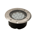 LED circular uplight with 12W power, ideal for outdoor and landscape lighting.