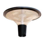 LED circular garden pole head for outdoor lighting and landscape illumination.