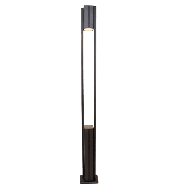 LED squared garden pole with integrated lighting for outdoor landscape illumination.