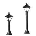 Lantern bollard lighting for outdoor pathways and gardens.