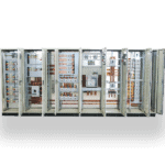 High-capacity modular steel enclosure for electrical distribution.