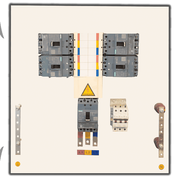 Load center with MCCB distribution board for industrial electrical systems.