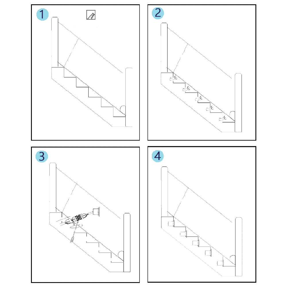 LED horizontal grill step light for modern staircase illumination.
