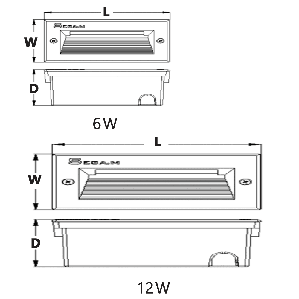 LED Horizontal Grill Step Light for Modern Indoor and Outdoor Lighting.