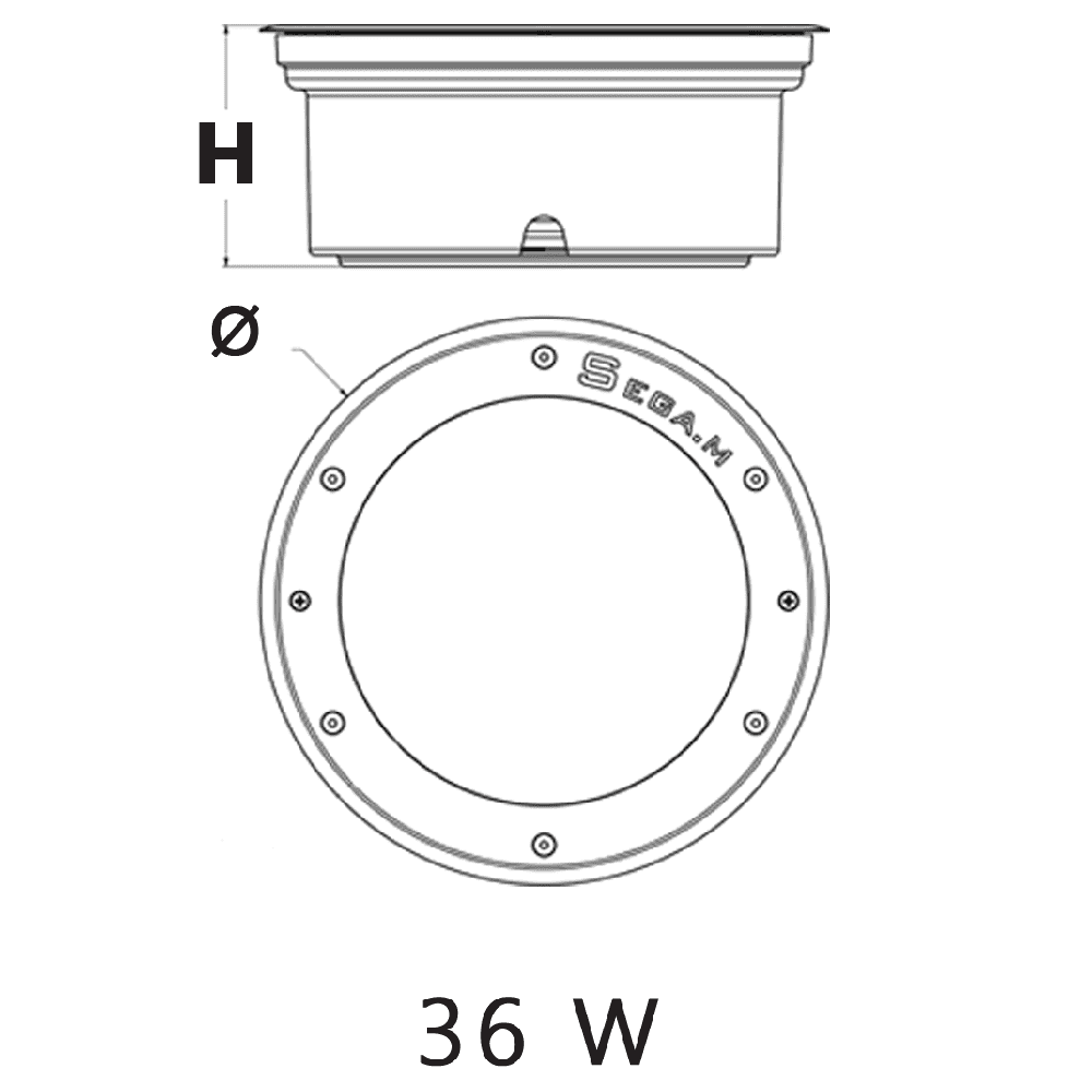 High-efficiency LED circular uplight for modern lighting solutions. 36W power, ideal for indoor and.