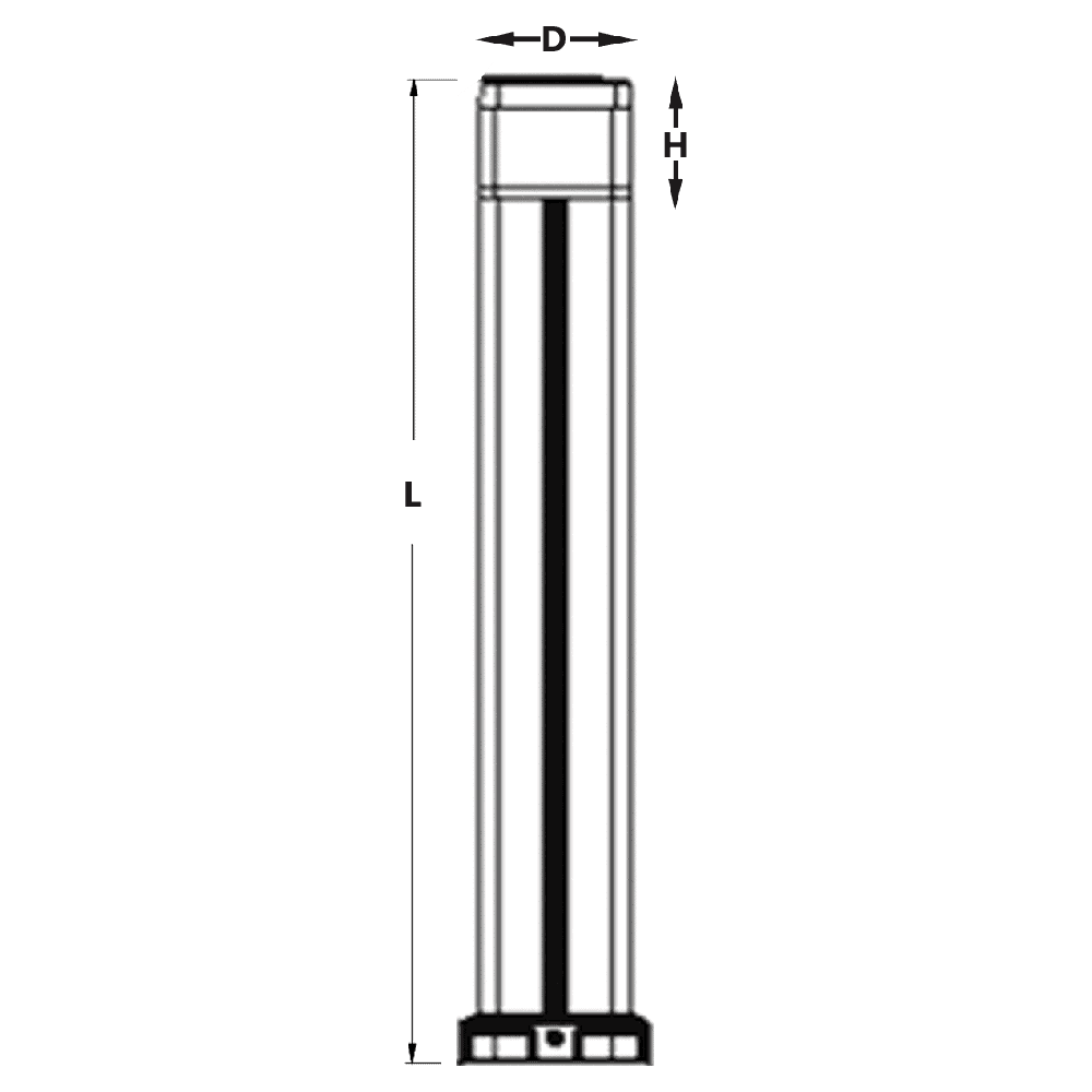 LED bollard light for outdoor pathway illumination.
