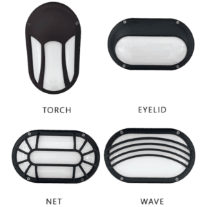 E27 aluminum bulk head light for industrial and outdoor use.