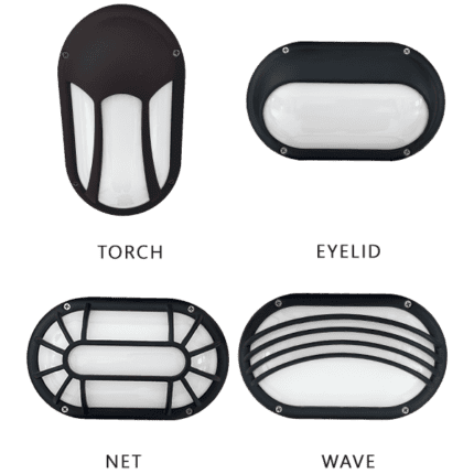 E27 aluminum bulk head light for industrial and outdoor use.