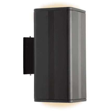 Modern LED squared wall light for stylish interior and exterior lighting.