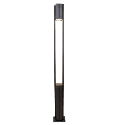 LED squared garden pole with integrated lighting for outdoor landscape illumination.