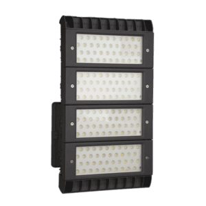 High-efficiency LED modular flood light for outdoor lighting applications.