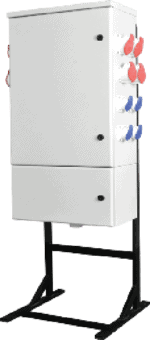 Industrial power enclosure with modular socket design for reliable power solutions.