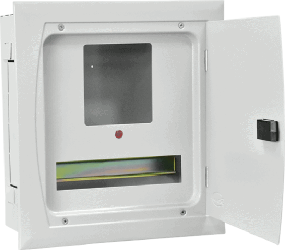 Distribution panel with KW/H meter for 220V power systems.
