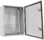 Enclosure for industrial applications, IP65 rated wall-mounted and recessed panels.