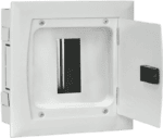 Distribution box for residential panels, 3 to 6 lines, durable steel construction.