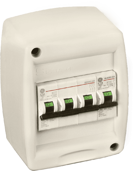 Electrical circuit breaker housing for professional use.