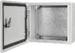 Metal enclosure with IP54/IP65 protection for industrial use.