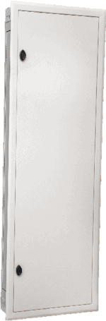 Recessed electric distribution box for slim line panels.