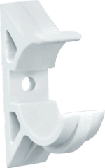 Plastic tube holder for professional conduit support and cable management.