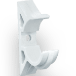 Plastic conduit support for professional wiring installations.