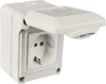Wiring device with protective cover for professional interior solutions.