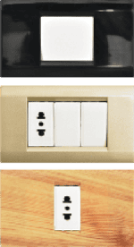 Modern wiring device with piano-inspired design for professional interiors.