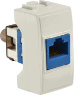 Wiring device for professional interior solutions, featuring Ethernet port and modular design.