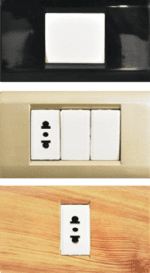 Modern wiring device with multiple outlets for professional interior solutions.