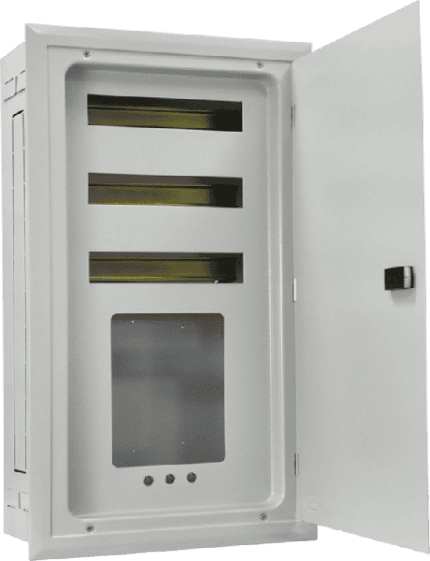 Distribution panel with KW/H meter for industrial electrical systems.