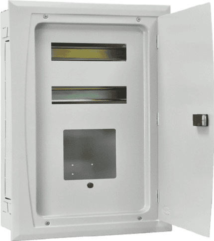 Distribution panel with KW/H meter for 220V power systems.