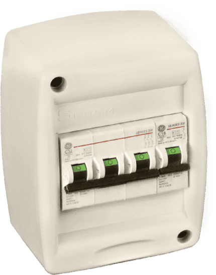 Electrical circuit breaker housing for professional use.